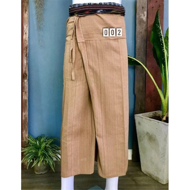 Long Thai Fisherman Pants - Traditional Thai Wrap Pants - Yoga Pants - Unisex Thai Fisherman Pants - From Northern Thailand