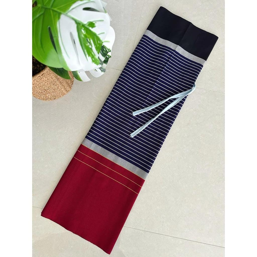 Thai Lanna Cotton Skirt – Woven Lamphun Fabric | Free Size Wrap Skirt