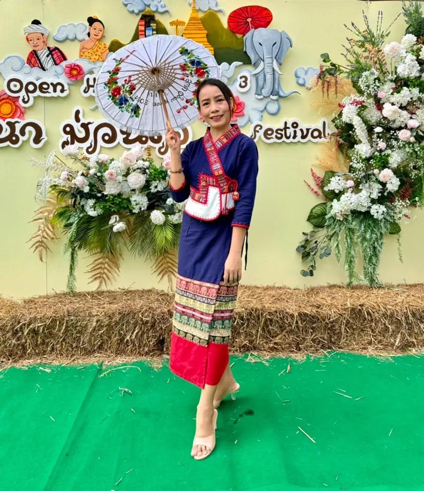 Thai Lue Traditional Jacket – Handwoven Lanna Textile Shirt, Embroidered Wrap Top, Short or Long Sleeve | Red, Navy, White | Chest 36–46 in
