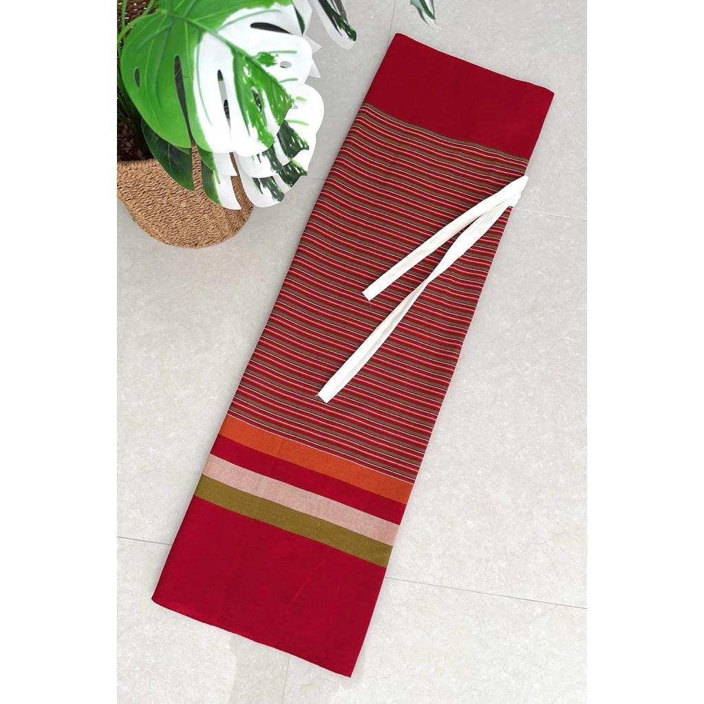 Thai Lanna Cotton Skirt – Woven Lamphun Fabric | Free Size Wrap Skirt