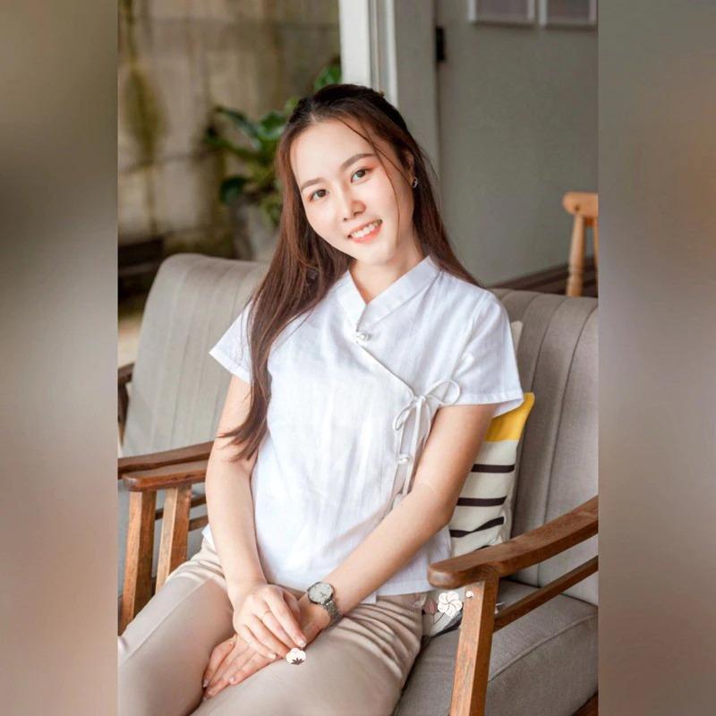 Thai Lanna Blouse - Thai Traditional Cotton Top - Thai Shirt - Cotton Shirt -Chest 36-44"”
