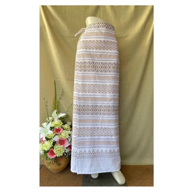 Thai Sarong Lanna Style - Thai, Laos Traditional Clothing - Cotton Sarong - Vintage Clothes