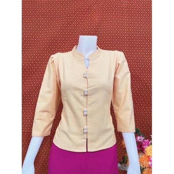 Thai Lanna Blouse - Thai Traditional Cotton Top - Thai Shirt - Cotton Shirt -Chest 36"-42"