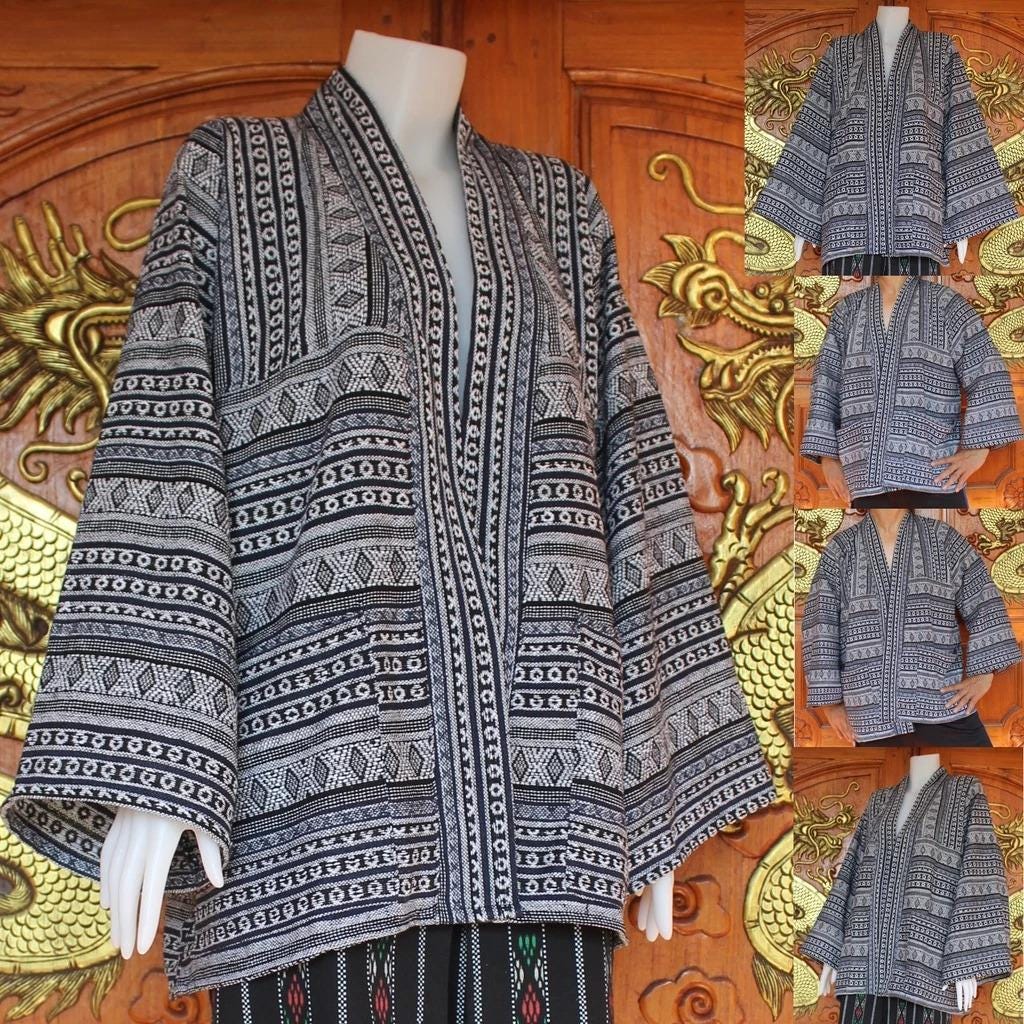 Cotton Jacket for Women - Kimono Jacket - Thai Lanna Blouse - Thai Traditional Cotton Top - Cotton Shirt - Chest 52"