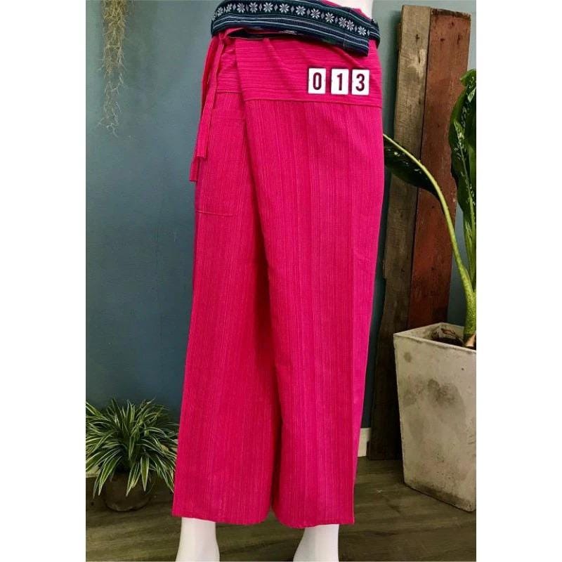 Long Thai Fisherman Pants - Traditional Thai Wrap Pants - Yoga Pants - Unisex Thai Fisherman Pants - From Northern Thailand