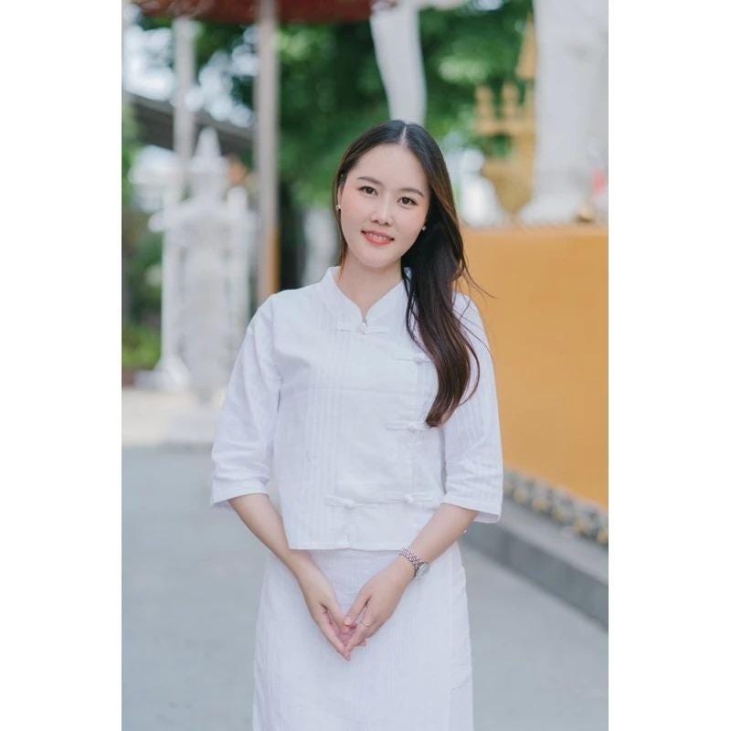 Thai Lanna Dress - Set 2 Pieces - Top+Skort - Thai Traditional Cotton Dress - Cotton Shirt -Chest 36"-42"